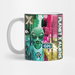 Retro 80's Alien Sci Fi Comic Book Style Mug